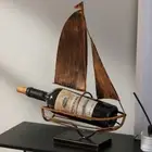 Vintage Creative Boat Wine Rack Cabinet Wine Cooler Desktop Decoration Ornament