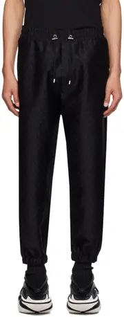 Balmain Monogram Printed Drawstring Track Pants FR50 Black