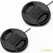 2x 58mm Snap On Front Lens Cap Cover for Canon Sony Olympus Nikon Fuji Camera