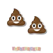 Poop Emoji stickers 50mm h - 2 pack quality water & fade proof vinyl poo turd
