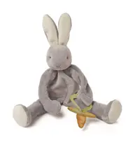 Bunnies By the Bay - Silly Buddy Bunny Super Soft Plush 25cm Dummy Holder Grey