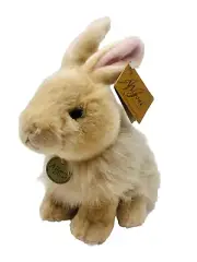 Miyoni Aurora Plush Angora Rabbit Tan Stuffed Eco Friendly 10" Bunny w/ Tags