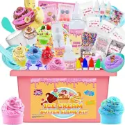 Mini Ice Cream Slime Kit for Girls, Fluffy Butter Slime Making Kit Cloud and Foa