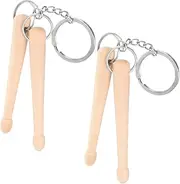 [FRCOLOR] 2Pcs Natural Wood Drum Stick Keychain Pendant Keyring for Bags Keys and Mobile Phones Unique Drumstick Design for Music Lovers
