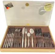 NIB Solingen Rothenburg GERMANY 24K Gold Plated Stainless Steel Flatware 24 Pcs