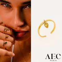 在飛比找蝦皮商城優惠-AEC PARIS 巴黎品牌 梨形切割黃鑽戒指 可調式金色戒