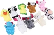 BCOATH 10pcs Wooden Animal Hand Puppets Boys and Girls Educational Toys Adorable Fabric Finger Puppets for Toddlers Storytelling