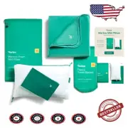 Adjustable Travel Pillow & Soft Fleece Blanket Bundle for Pain Relief Anywhere