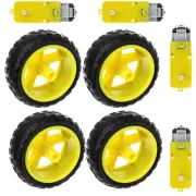 4* Smart Robot Car Plastic Tire Tyre Wheel +4* 6V Gear Motor Set For Arduino B