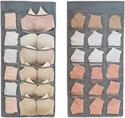 Over The Door Hanging Shoe Organizer, 24 Large Mesh Pockets Shoes Storage and Closet Organizer Gray