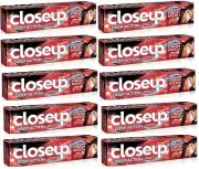 10 x Close Up Ever fresh toothpaste 150g Triple fresh Formula Red Hot Deep Actio