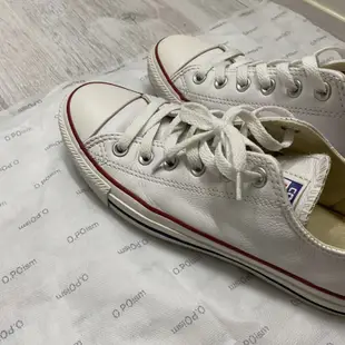 CONVERSE ALL STAR Leather荔枝皮 白色 低筒 基本款