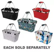 Karlstert Woven Polyester and Aluminium Made Two Handle Foldable Carry Basket
