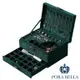 <Porabella>貴婦絨布首飾盒 大容量三層珠寶盒 可上鎖 旅行絨布盒飾品盒 戒指項鍊耳環耳夾收納 展示架收納盒