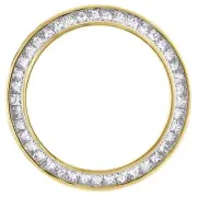 Solid Gold Princess Cut Diamond Bezel Fits 26mm Rolex DateJust President 2.05 CT