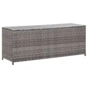 Garden Storage Box Grey 150x50x60 cm Poly Rattan
