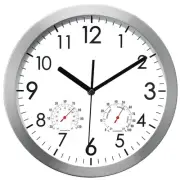 WOOPHEN 12 Inch Wall Clock with Temperature and Humidity, Battery Operated No...
