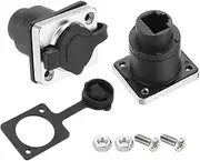 uxcell D Type RJ45 Coupler, Panel Mount Connector IP65 Waterproof RJ45 Socket Female to Female LAN Network Bulkhead Pass Through Socket for CAT6/CAT5E/CAT5, Pack of 10