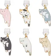 6Pcs Type C Dust Plug Charm 1.7 inch Long Mobile Dustproof Plugs with Cat Pendants USB C Port Caps Protector Phone Pendants Accessory Charging Port Plugs Pendants for Most Type C Phone,