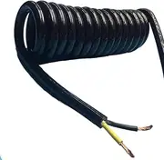 Coiled Extension Cord, 2 Core Telescopic Spiral Cable Wire 4mm Square 15A 20A High Power Mechanical Spring(Stretch 10 Meter)
