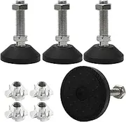 Hordion 4Pcs M12 Leveling Feet Adjustable Furniture Levelers, 2" Dia Swivel feet Leg Levelers Heavy Duty Leveling Foot for Work Bench Table Chair Cabinet Furniture (D50 x M12 x H50)