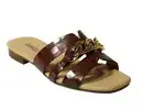 New VANELi Errita Curb Chain Slide Croc Brown Sandals sz 9.5M