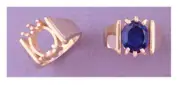 12x10mm Oval 10kt White or Yellow Gold Pre-Notched Ring Setting Size 10