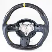 Carbon Flat Bottom 3 Spoke Leather Yellow Steering Wheel For Mini R50 R52 R53 (for: Mini)
