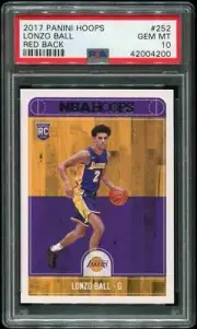 2017-18 Panini Hoops RED BACK Lonzo Ball PSA 10