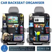 2x Hanging Car Back Seat Organiser Travel Tidy Kids Ipad Tablet Storage Holder