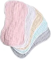 WATIIFUFU 5pcs Newborn Cotton Burp Cloths Soft Absorbent Burp Rags for Dribble and Spit-up Multi Grey for Parents