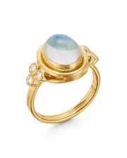 Temple St. Clair 18K Yellow Gold Classic Moonstone & Diamond Ring