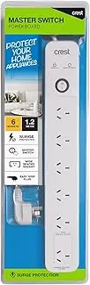 Crest Power Board 6 Socket 1 Switch Surge Protected 1.2m