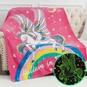Unicorn Toys Gifts for Girls Kids - Glow in the Dark Unicorns Blanket Best Birth