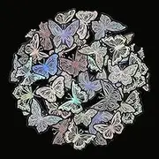 BEZANU Holographic Butterfly Stickers, 45sheet Waterproof Self Adhesive Vintage Butterfly Scrapbook Stickers for Scrapbooking Making, Bullet Journal, Water Bottles