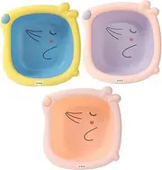 TOYANDONA Portable Boys and Girls Bath Tub 3pcs Baby Wash Basin Cartoon Design Easy to Carry
