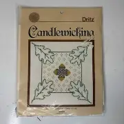 NIP Dritz Oak Leaves and Acorns Candlewicking Kit 12" x 12" Pillow Vintage 1983
