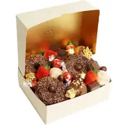 Milk Chocolates, Gourmet Donuts & Strawberry Dessert Box - Medium - Edible Blooms