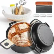 Advanced Cast Iron Dutch Oven for Baking, With Banneton Bread Proofing Basket...