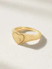 [Yvonne Léon] Yvonne Léon - Baby Chevalière Coeur 9-karat Gold Diamond Signet Ring - 4 1/4 4 1/4 Gold