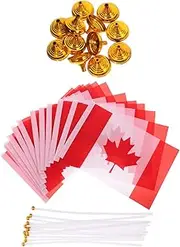 WEKADRIN Canada Day Mini Flags 12 Pack Table Flags with Maple Leaf Design for Festivals Celebrations