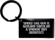 [Generic] Architect Gifts for Mother's Day | Sorry This Guy Is Already Taken Keychain | Funny Gifts from Husband to Wife, Black, Small