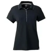 Adidas Women's ClimaLite Tour Jersey Short Sleeve Polo Shirt Navy-M