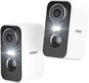 ieGeek 2K Wireless Security Camera Outdoor Colorful Night Vision, Rechargeable Battery CCTV Camera Systems, WiFi Home Security Camera, Motion Detection, Siren Floodlight,Voice Intercom, 2 Pack