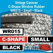 Caravan WINDOW RUBBER C-SHAPE SMALL ( BLACK ) Vintage WR015