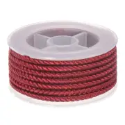 Nylon Thread Twine Beading Cord 4mm Braided String 3.2M/10.5 Feet, Dark Red