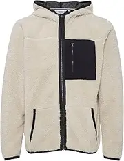 [Solid] SDLuka Men's Fleece Jacket, Transition Jacket, Fleece Jacket with Teddy Fur with Hood, Regular Fit