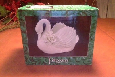 POTPOURRI DESIGNS White Porcelain 9-Inch Swan Planter – NEW IN BOX