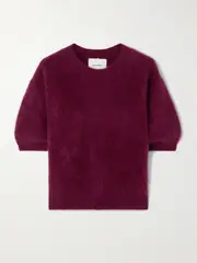 [LISA YANG] LISA YANG - Juniper Brushed-cashmere Sweater - Burgundy - 1 1 Burgundy