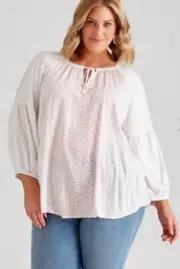 Autograph Top Tunic Shirt Blouse Plus Size 18 NEW 3/4 Sleeve Pink White RP$80